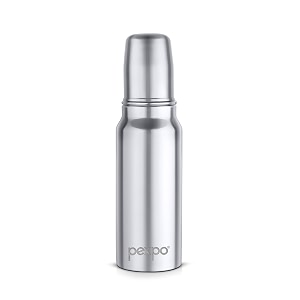 go24 pexpo stainless steel baby feeder bottle joy pro silver 270ml