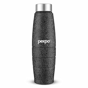 go24 pexpo duro isi certified stainless steel fridge water bottle 1l black  eco-friendly water bottle with 3x powder coating