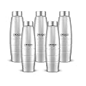Go24 pexpo Duro ISI Certified Stainless Steel Fridge Water Bottle, 1L, Pack of 5 Silver | Eco-Friendly Water Bottle with 3X Powder Coating
