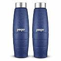 Duro ISI Certified Stainless Steel Fridge Water Bottle, 1L, Pack Of 2, Blue | Eco-Friendly Water Bottle With 3x Powder Coating