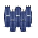 Go24 pexpo Duro ISI Certified Stainless Steel Fridge Water Bottle, 1L, Pack of 5 Blue | Eco-Friendly Water Bottle with 3X Powder Coating