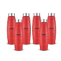 Go24 pexpo Duro ISI Certified Stainless Steel Fridge Water Bottle, 1L, Pack of 6 Red | Eco-Friendly Water Bottle with 3X Powder Coating