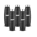 Go24 pexpo Duro ISI Certified Stainless Steel Fridge Water Bottle, 1L, Pack of 5 Black | Eco-Friendly Water Bottle with 3X Powder Coating