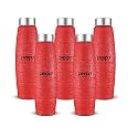 Go24 pexpo Duro ISI Certified Stainless Steel Fridge Water Bottle, 1L, Pack of 5 Red | Eco-Friendly Water Bottle with 3X Powder Coating
