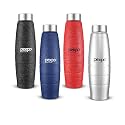 Go24 pexpo Duro ISI Certified Stainless Steel Fridge Water Bottle, 1L, Pack of 4 Mixed Color | Eco-Friendly Water Bottle with 3X Powder Coating