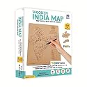 Wooden India Map Puzzle.Pik & Fix The Pieces with The Help of Plucker Provided