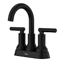 Pfister Capistrano 4 in Centerset 3-Hole Matte Black Bathroom Sink Faucet with 2-Handle Push &amp; Seal Drain Technology WaterSense NSF Certified Vanity Faucet LF048CSOSDB