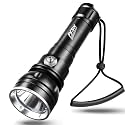 PFSN 3000 Lumens Dive Light with Lockable Switch, 150m Underwater Waterproof, 20H Runtime, 400m Long Narrow Beam, Rechargeable Professional Scuba Diving Flashlight for Night Diving, Caving, Snorkeling