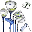 PGM Golf Club Set - 9 Pieces Junior Complete Golf Club Set for Kids Children - Driver(#1), Hybrid, Iron(#7,#9,#S), Putter, Golf Stand Bag
