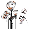 PGM Golf Club Set - 9 Pieces Junior Complete Golf Club Set for Kids Children - Driver(#1), Hybrid, Iron(#7,#9,#S), Putter, Golf Stand Bag