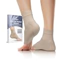 PGRODE Achilles Tendon Sleeve with Silicone Heel Protector Cushion Pad, Achilles Tendonitis Support Compression Socks for Women Plantar Fasciitis, Bursitis, Heel Pain Relife, 1 Pair (Beige)