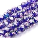PH PandaHall 60pcs 8~10mm Midnight Blue Rose Lampwork Beads Gold Sand Glass Beads 2mm Hole Flower Glass Beads Floral Handmade Lampwork Beads Round Loose Beads for Rosary Making Jewelry Craft Making