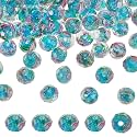 PH PandaHall 70pcs 6~8mm Gold Sand Lampwork Beads Glass Handmade Round Loose Beads for Rosary Making Jewelry Craft Making with 2mm Hole - Dodger Blue
