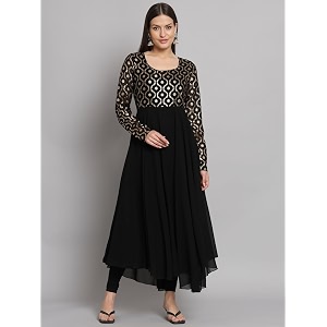 PH POSHAKHUB Georgette Foil Print Anarkali Kurta