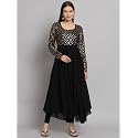 PH POSHAKHUB Georgette Foil Print Anarkali Kurta