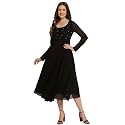 PH POSHAKHUB Georgette Regular Fit Hand Embroidery