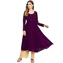 PH POSHAKHUB Georgette Regular Fit Hand Embroidery