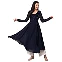 PH POSHAKHUB Georgette Regular Fit Hand Embroidery