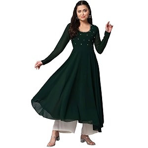PH POSHAKHUB Georgette Regular Fit Hand Embroidery