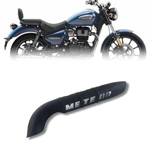 phantom premium quality royall enfiielld meteorr 350 mild steel black matte finish heat shield heavy-duty exhaust protector guard