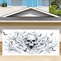 Phantom Skull 7 x 16 ft Halloween Garage Door Decorations Halloween decorations Witch Door Cover, Hanging Banner,Backdrop Mural for Home, Outdoor, Indoor, Spooky Party, Wall, Window