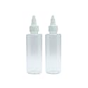 PHARCOS 100ml Twist Top Applicator with Transparent Bottle, Refillable, Open/Close Nozzle for applying Hair Oil,Shampoos, DIY Care and Medicine Directly on Scalp and Hair Roots (Pack of 2, Plastic)