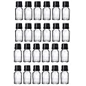 PHARCOS 10ml Transparent (Clear) Glass Bottle with Euro Dropper Black Tamper Proof Cap for Homeopathy Use, Beauty Products DIY, Multipurpose Use, Refillable, Reusable(Leak Proof) (10ml - Pack of 24)