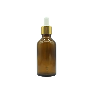 pharcos 50ml amber glass bottle with with gold ring white silicone teat dropper and plug for essential oils diy skin care multipurpose bottle for home and travel purpose amber- 1pc- 50ml