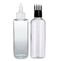 PHARCOS 100Ml Twist Top Applicator + Hair Root Applicator Bottle Refillable Plastic Bottle For Hair Oil,Scalp Treatment,Shampoo,DIY Hair Care,Easy Root Application,Leak-Proof Nozzle,Transparent