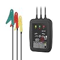 Phase Rotation Meter Non-contact 3 Phase Rotation Meter AC 70~600V Phase Sequence Rotation Tester High Magnetic Induction Rotation Meter Auto Power Off Phase Meter with LED, 20-inch Clamp Lead,Handbag