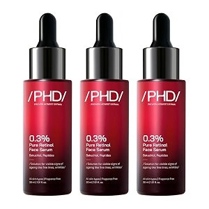phd 03 retinol face serum with bakuchiol amp peptides  retinol serum for face anti aging amp wrinkles  night serum for men amp women  reduces fine lines  for oily dry amp combination skin  90ml