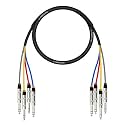 Phenyx Pro 4-Channel 1/4-Inch TRS Patch Cable 3 ft PCBL-QR4IN1-3