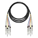 Phenyx Pro 4-Channel 1/4-Inch TRS Patch Cable 10 ft PCBL-QR4IN1-10