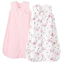 PHF Warm Micro-Fleece Baby Sleep Sack 0-6 Months, Soft Baby Wearable Blanket, 2-Way Zipper Sleeping Bags, 2 Pack Comfy Toddler Sleeping Sack for Girls, Small Size, Floral