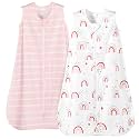 PHF Warm Micro-Fleece Baby Sleep Sack 12-18 Months, Soft Baby Wearable Blanket, 2-Way Zipper Sleeping Bags, 2 Pack Comfy Toddler Sleeping Sack for Girls, Large Size, Rainbow