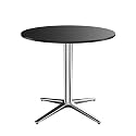 PHI VILLA 30" Outdoor Metal Round Bistro Table w/Pedestal Base
