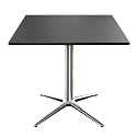 PHI VILLA 31" Outdoor Metal Square Bistro Table w/Pedestal Base