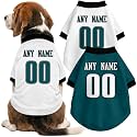 Philadelphia Dog Clothes Jersey Style Custom Pet T Shirt with Personalized Name Number for Small Medium Large Dogs