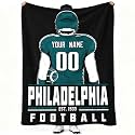 Philadelphia Throw Blanket Personalized Name and Number Gifts for Men Women Kids Flannel Tapestry