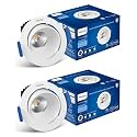 Philips Aluminium 12-watt Round LED COB Spot Light|3 Colors in 1 Astra Spot LED Spotlight for Display &amp; Decorations|Adjustable and Tiltable|Cut Out: 84mm, Color: Tunable White, Pack of 2