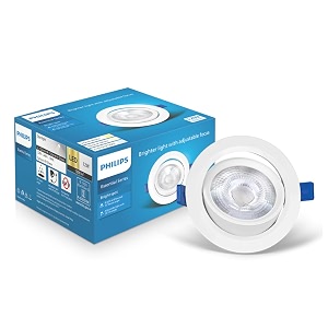 philips polycarbonate 12 watt white led ceiling cob round spot light with adjustable tiltcut out 107mmnatural white pack of 1 bright spot