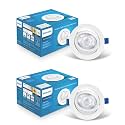 Philips Polycarbonate 12 Watt White Led Ceiling Cob Round Spot Light With Adjustable Tilt|Cut Out: 107Mm|Natural White,Pack Of 2 (Brightspot)