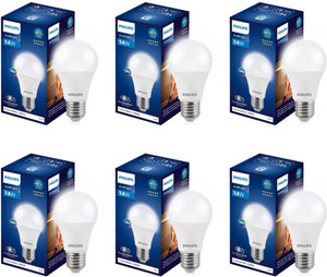 philips 14 w basic round e27 led bulb white pack of 6
