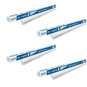 philips 25-watt led battentubelight  slimline superbrightelite compact 4-ft led batten for living room amp bedroom  cool day light pack of 4