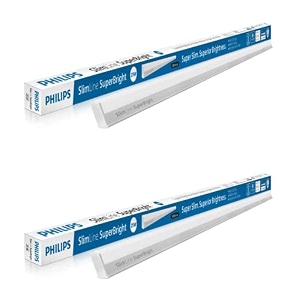 philips 25-watt led battentubelight  slimline superbrightelite compact 4-ft led batten for living room amp bedroom  cool day light pack of 2