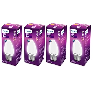 philips 4-watt filament candle led bulb  diffused candle bulb for home amp decoration  bulb base e27 warm white  pack of 4
