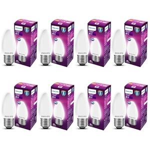 philips 4-watt filament candle led bulb  diffused candle bulb for home amp decoration  bulb base e27 cool white  pack of 8