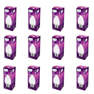 philips 4-watt filament candle led bulb  diffused candle bulb for home amp decoration  bulb base e27 warm white  pack of 12