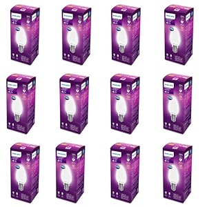philips 4-watt filament candle led bulb  diffused candle bulb for home amp decoration  bulb base e14 warm white  pack of 12