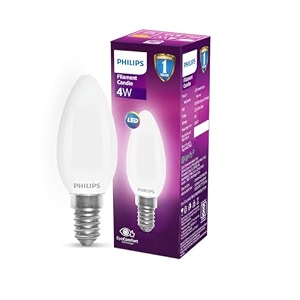 philips 4-watt filament candle led bulb  diffused candle bulb for home amp decoration  bulb base e14 cool white  pack of 1